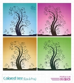 وکتور درخت، بک گراند رنگینColored Tree