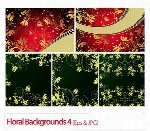 وکتور بک گلدار، نقوش اسلیمی شماره چهارFloral Backgrounds 04
