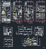 پلان آپارتمان مسکونی ۳ طبقه ۳ واحدی ۱۸۰ متری برای اتوکدResidential building plan