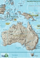 نقشه جغرافیای اقیانوسیه - Geography Map of Oceania