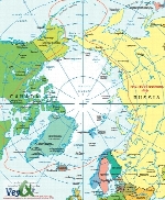 نقشه جغرافیایی قطب شمال