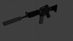 Low Poly M4 A1 With Silencer