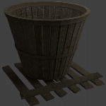 Wooden Basket With Wooden Panels