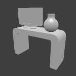 TV, Desk And Vase
