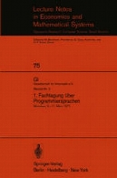 1. Fachtagung über Programmiersprachen: مونیخ 9. –11. März 19711. Fachtagung über Programmiersprachen: München, 9.–11. März 1971